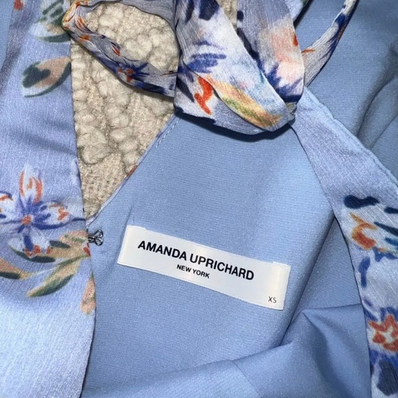 Amanda Uprichard Zita Mini Dress Aquaflora - Picture 6 of 9